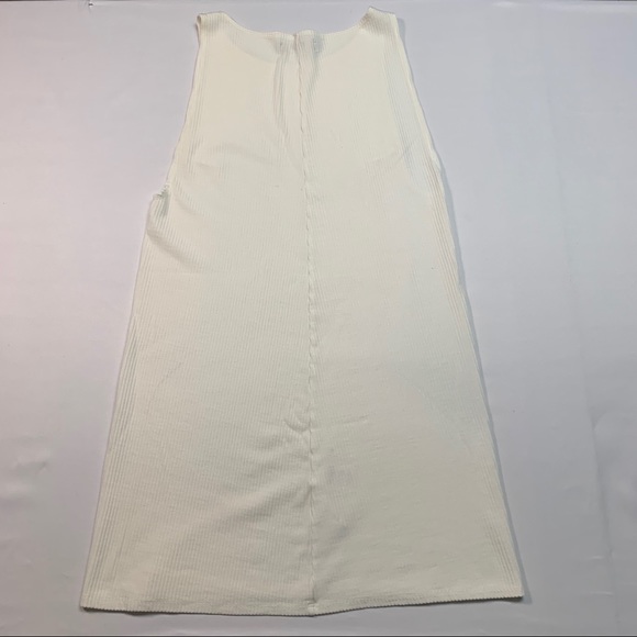 Reformation Tencel Light Cream Stretch Ribbed Mini Dress - Picture 3 of 12